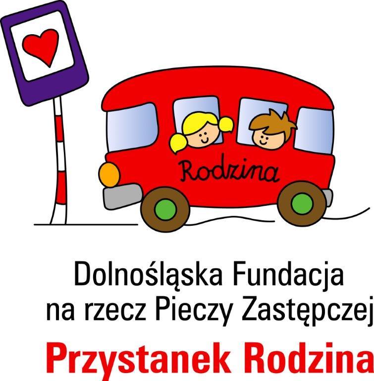 Logo Dolnośląskiej Fundacji na rzecz Pieczy Zastępczej „Przystanek Rodzina”
