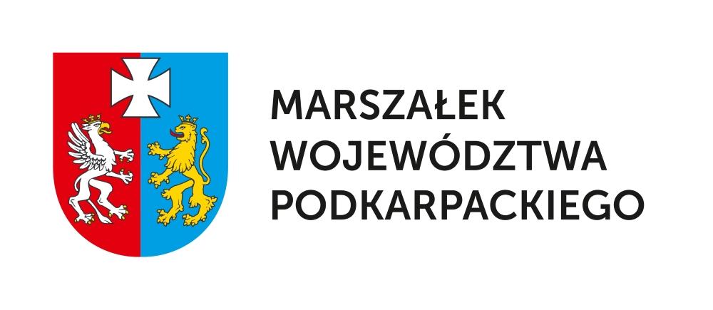 Herb województwa podkarpackiego i napis: marszałek województwa podkarpackiego