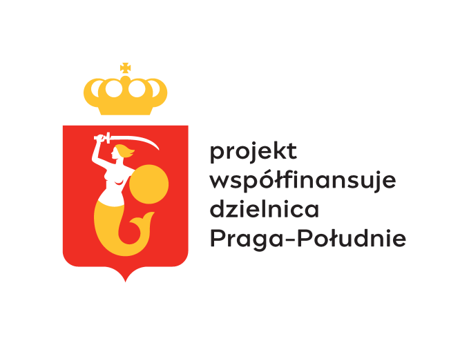 Logo: Projekt współfinansuje dzielnica Praga-Południe
