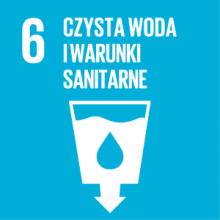 Czysta woda i warunki sanitarne ikona szóstego celu zrównoważonego rozwoju