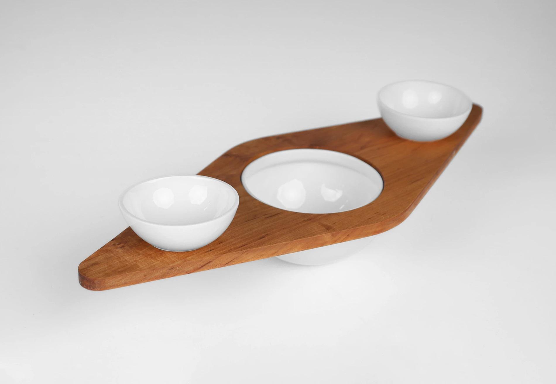 drewniano ceramiczny set do sushi